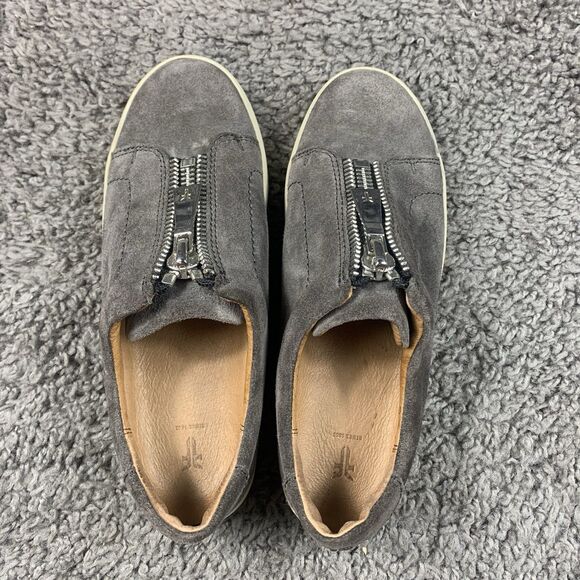 Frye Lena Zip Low Sneaker Shoes Women's Size 6 M Gray Suede - Picture 5 of 8